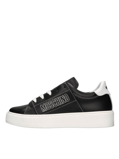 Sneakers in pelle MOSCHINO | 78699G GINEVRANERO-BIANCO